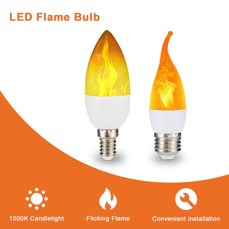 Flamme LED Effet Feu Lumière Étanche Intérieur Et Extérieur Mode