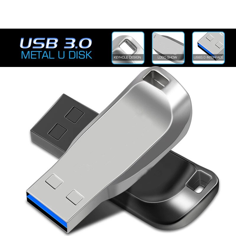 Lenovo 2To Clé USB 3.0 portable en métal haute vitesse, mémoire étanche 2To
