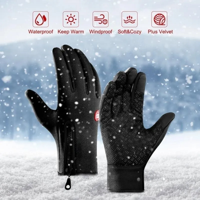 Gants de Moto,Gants d'hiver Chaud Écran Tactile Homme,Gants de